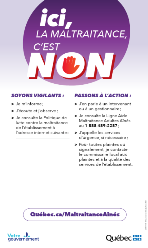 Ici, la maltraitance c’est non! 